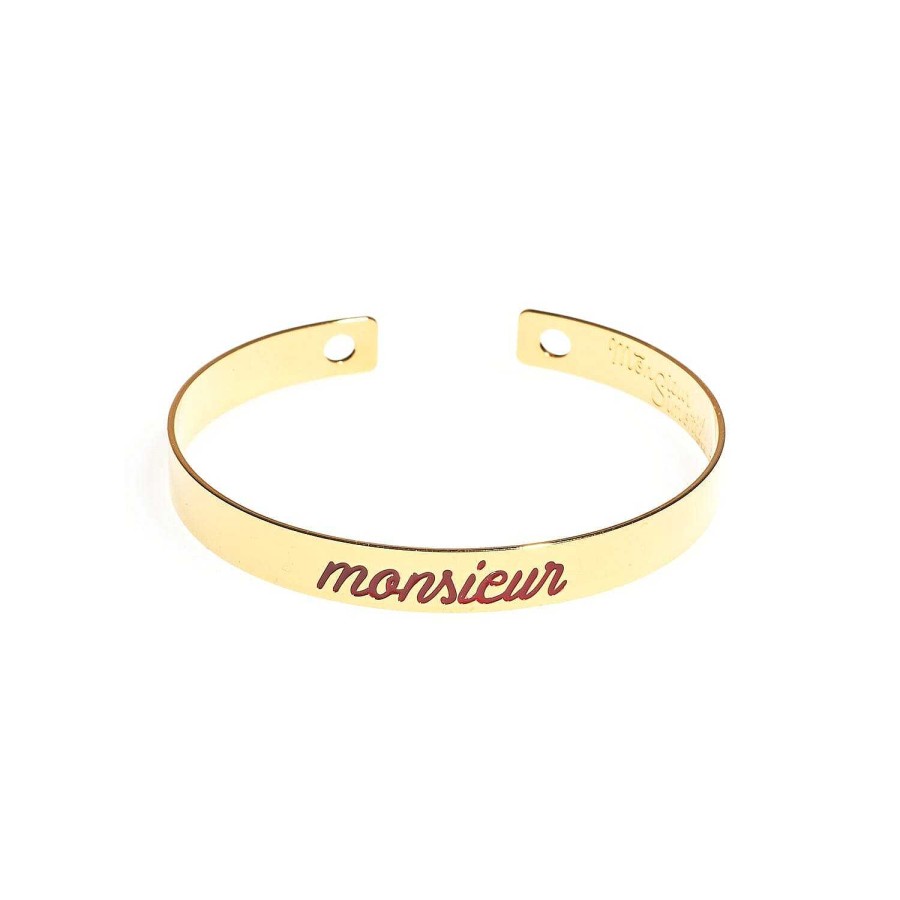 Bracelets Monsieur Simone | Jonc Grav Monsieur Or Bordeaux