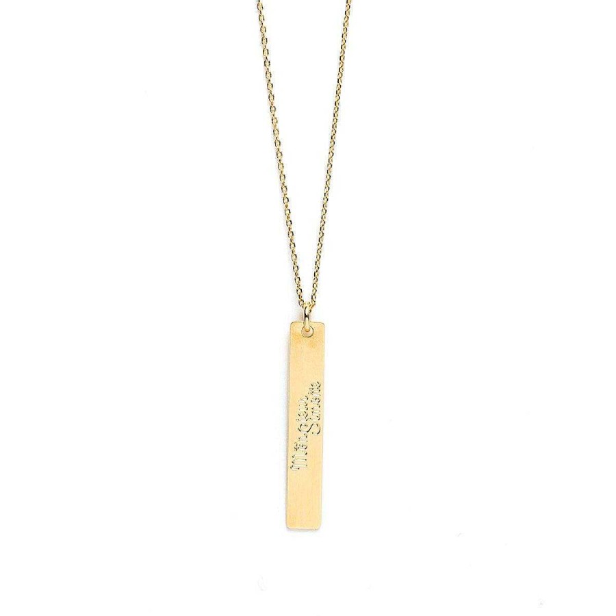 Colliers Monsieur Simone | Collier Plaque Grav Madame Or Noir