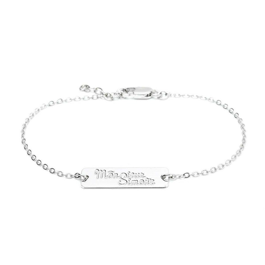 Bracelets Monsieur Simone | Bracelet Grav Monsieur Argent Ivoire