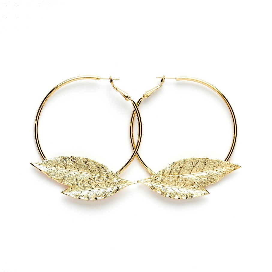 Boucles D'Oreilles Monsieur Simone | Cr Oles Thalie Or Feuilles