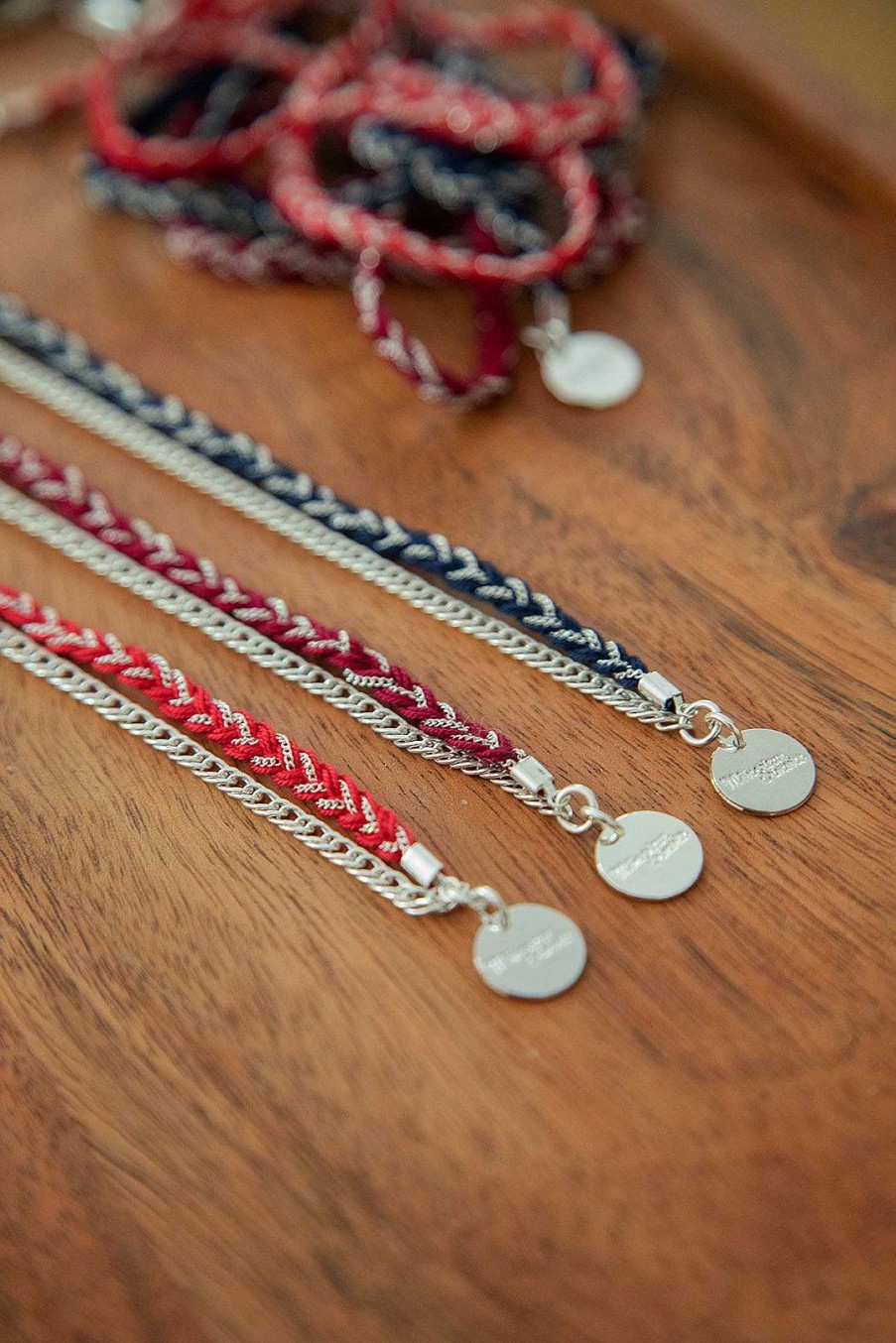 Bracelets Monsieur Simone | Bracelet Billy Argent Bordeaux Tress