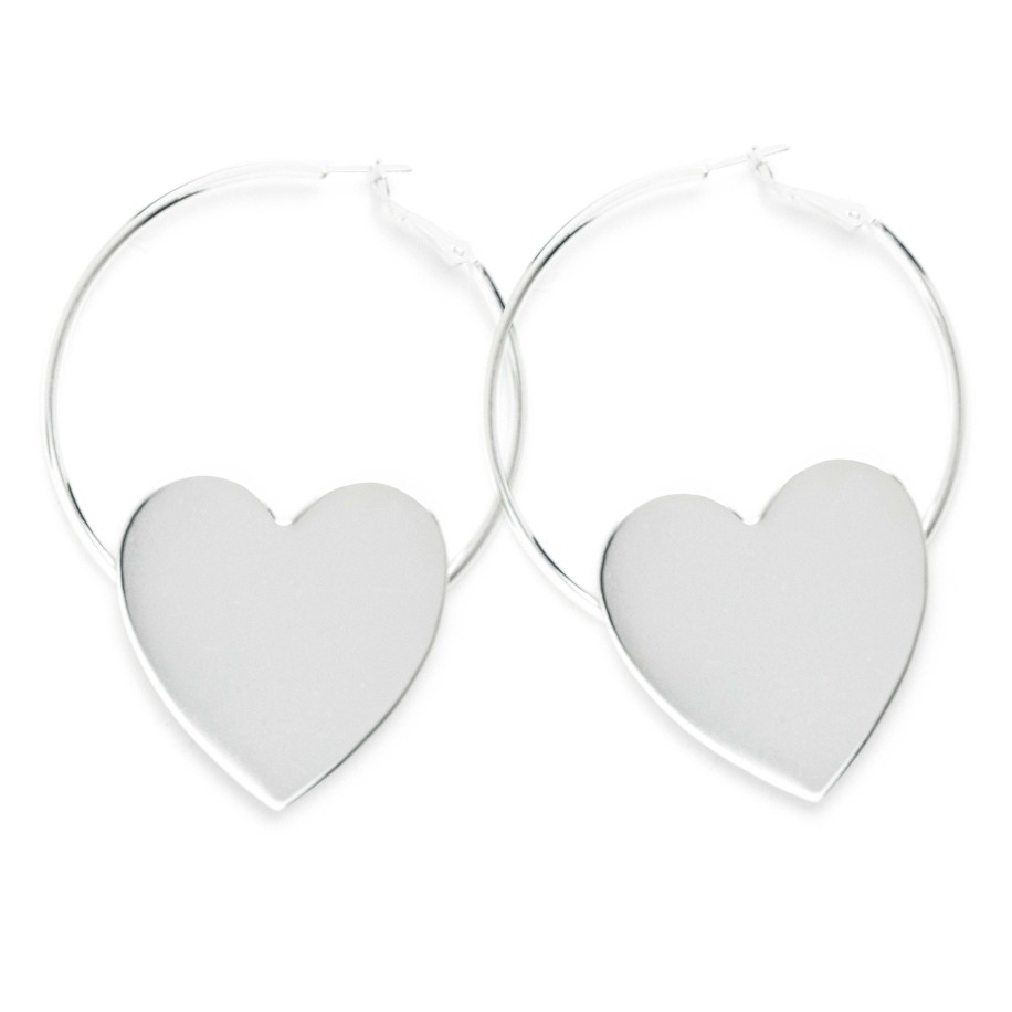 Boucles D'Oreilles Monsieur Simone | Cr Oles Aphrodite Argent Coeur