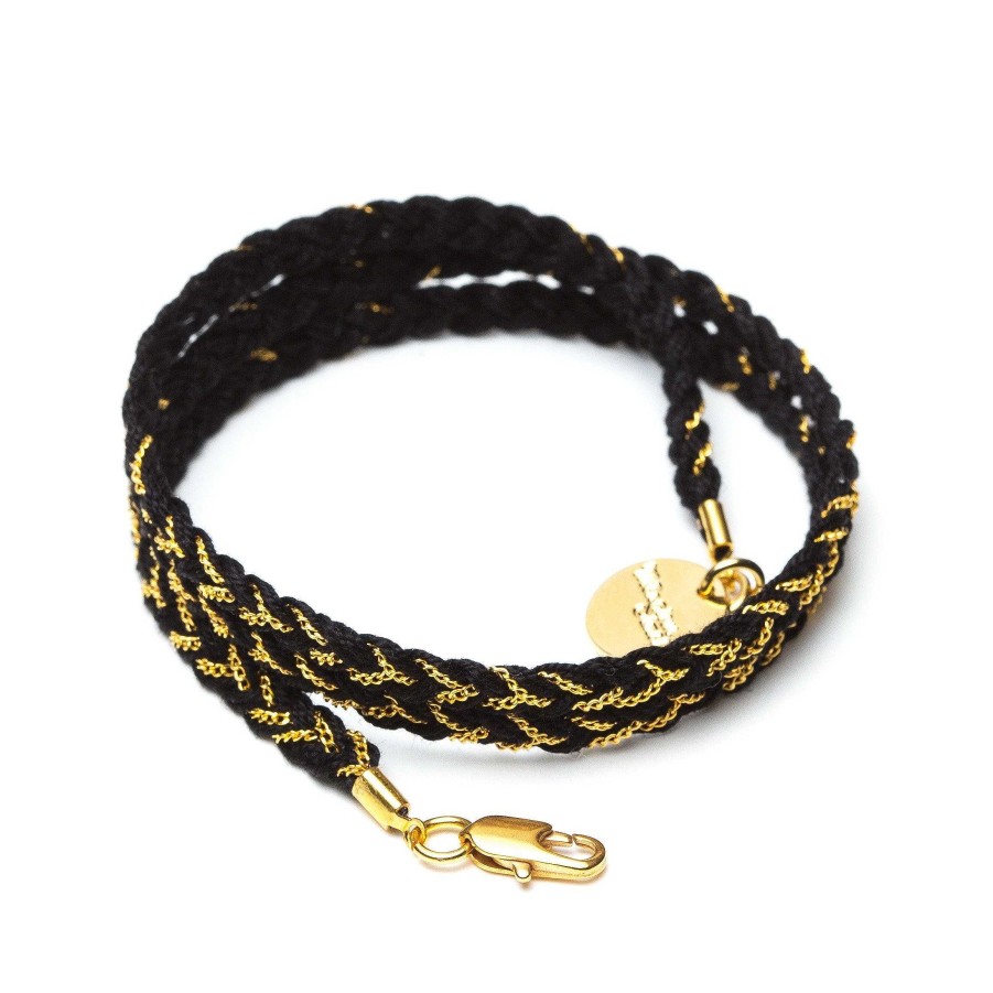 Bracelets Monsieur Simone | Bracelet Max Or Noir Tress