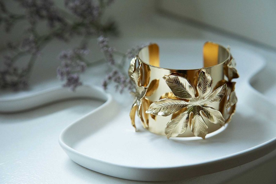 Bracelets Monsieur Simone | Manchette Chloris Or Fleurs