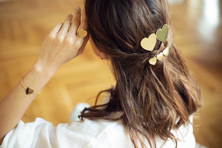 Barrettes Monsieur Simone | Maxi Barrette Aphrodite Or Coeurs