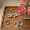 Boucles D'Oreilles Monsieur Simone | Cr Oles Ga A Argent Fleurs