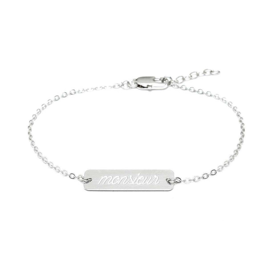 Bracelets Monsieur Simone | Bracelet Grav Monsieur Argent Ivoire