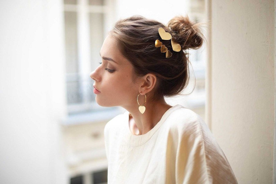 Barrettes Monsieur Simone | Maxi Barrette Aphrodite Argent Coeurs