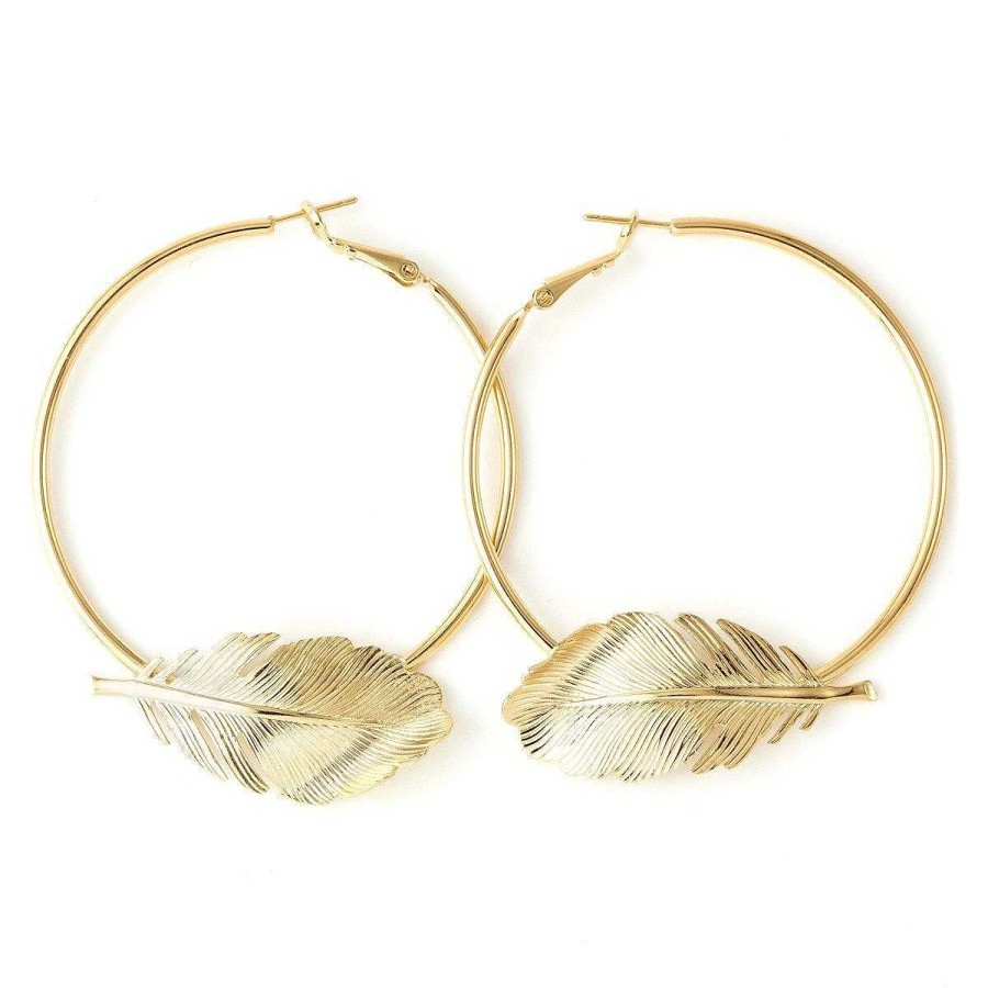 Boucles D'Oreilles Monsieur Simone | Cr Oles Z Phyr Or Feuilles