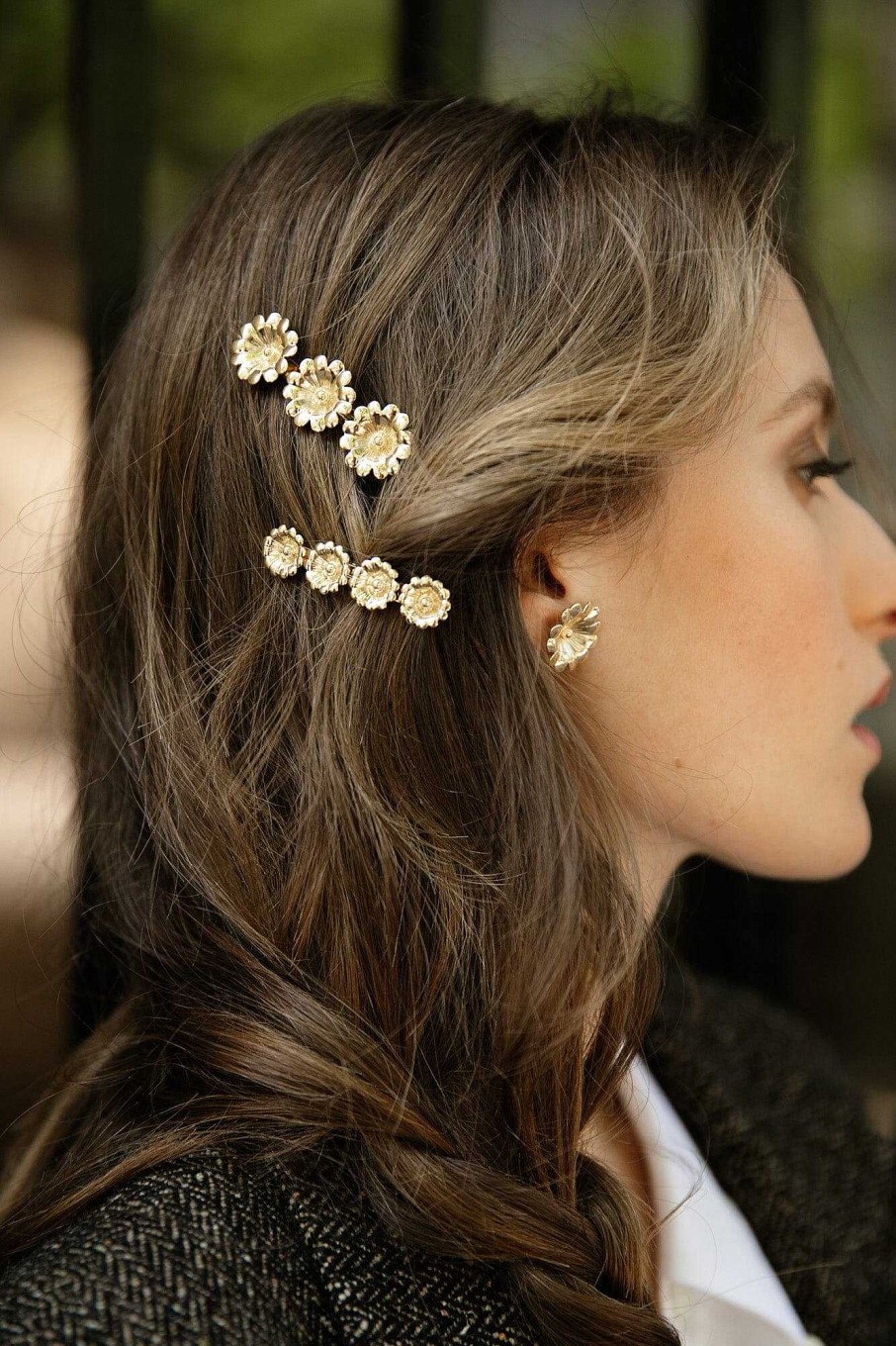 Barrettes Monsieur Simone | Barrette Th Ia Argent Fleurs