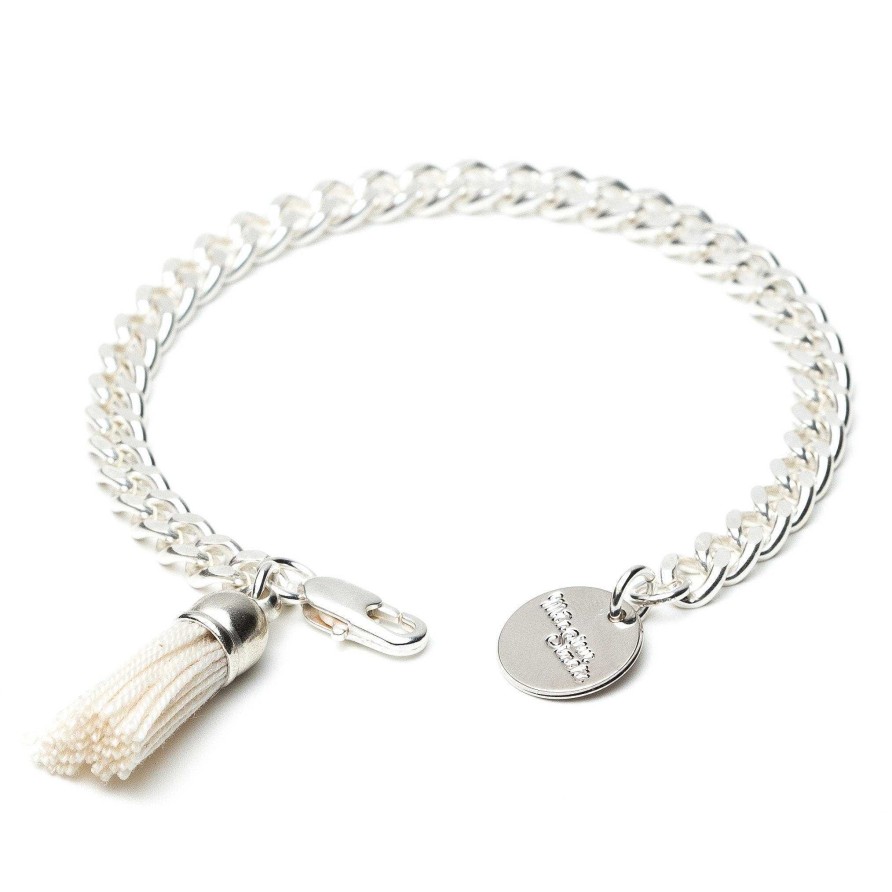 Bracelets Monsieur Simone | Bracelet Hector Argent Ivoire Pompon