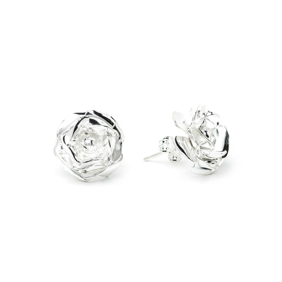 Boucles D'Oreilles Monsieur Simone | Boucles D'Oreilles Puces Agla Argent Fleurs