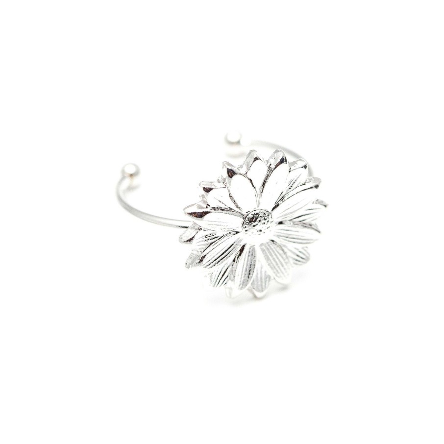 Bagues Monsieur Simone | Bague Ma A Argent Fleur Ajustable