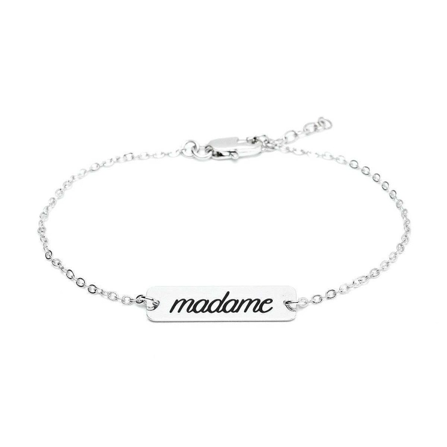 Bracelets Monsieur Simone | Bracelet Grav Madame Argent Noir