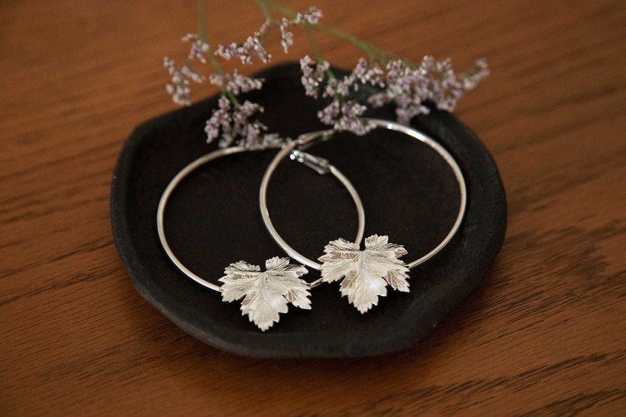 Boucles D'Oreilles Monsieur Simone | Cr Oles H Ra Argent Feuilles