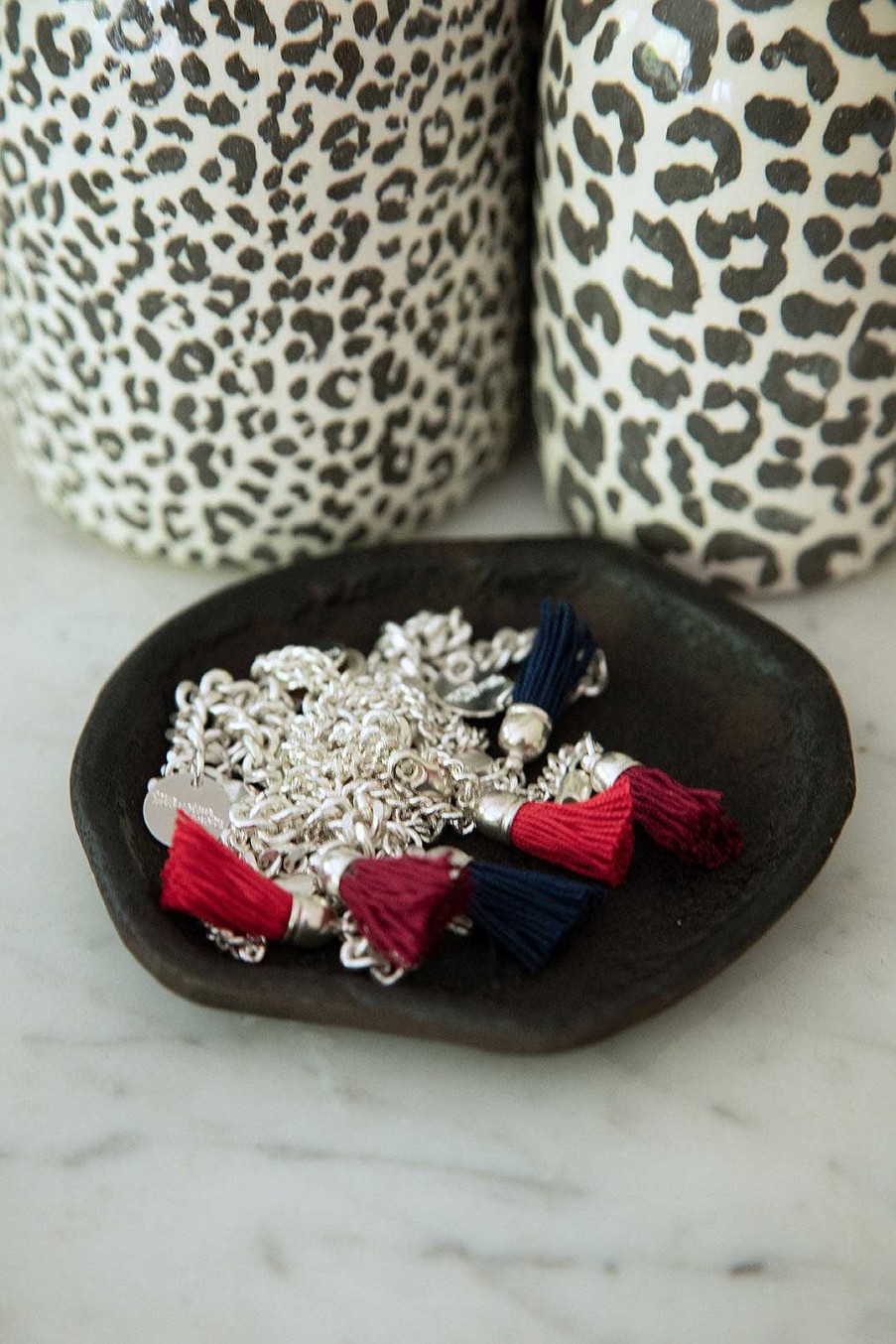 Bracelets Monsieur Simone | Bracelet Arthur Argent Bleu Marine Pompon