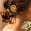 Barrettes Monsieur Simone | Maxi Barrette Ma A Argent Fleur