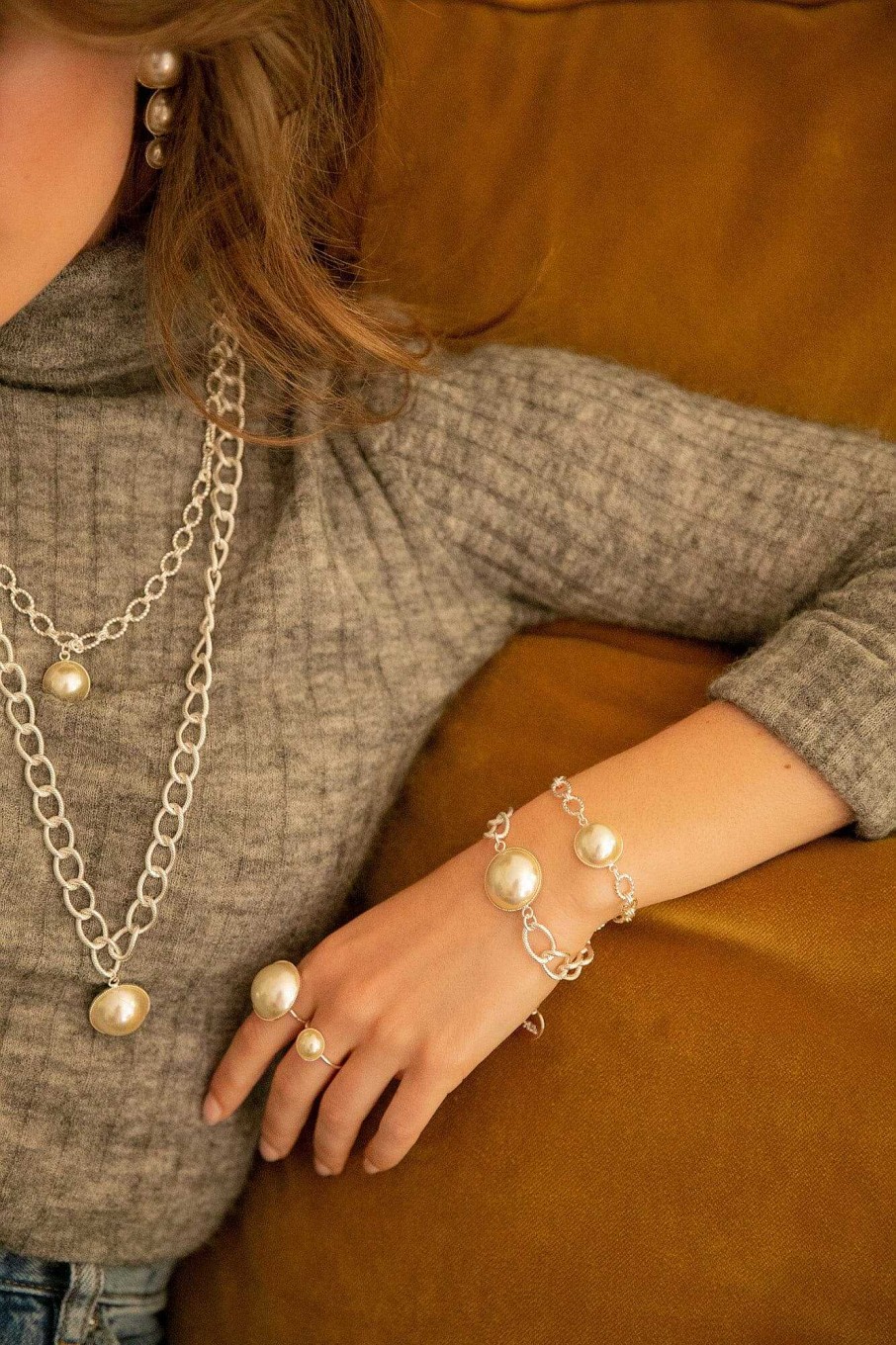 Bracelets Monsieur Simone | Maxi Bracelet N Lya Argent Perle