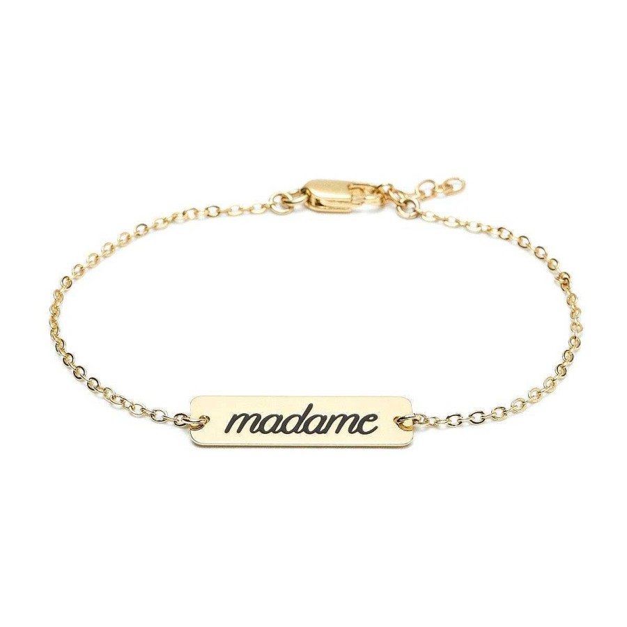 Bracelets Monsieur Simone | Bracelet Grav Madame Or Noir