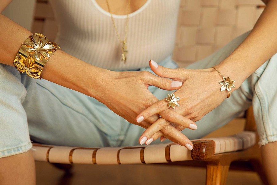 Bracelets Monsieur Simone | Manchette Chloris Argent Fleurs