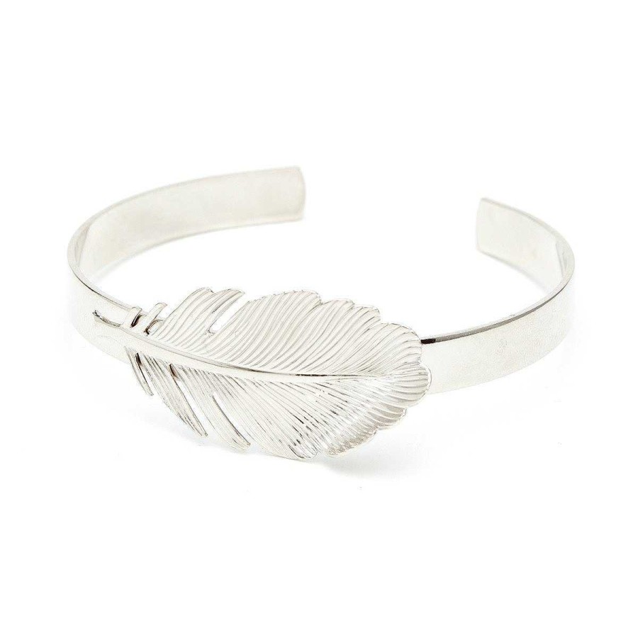 Bracelets Monsieur Simone | Jonc Z Phyr Argent Feuille