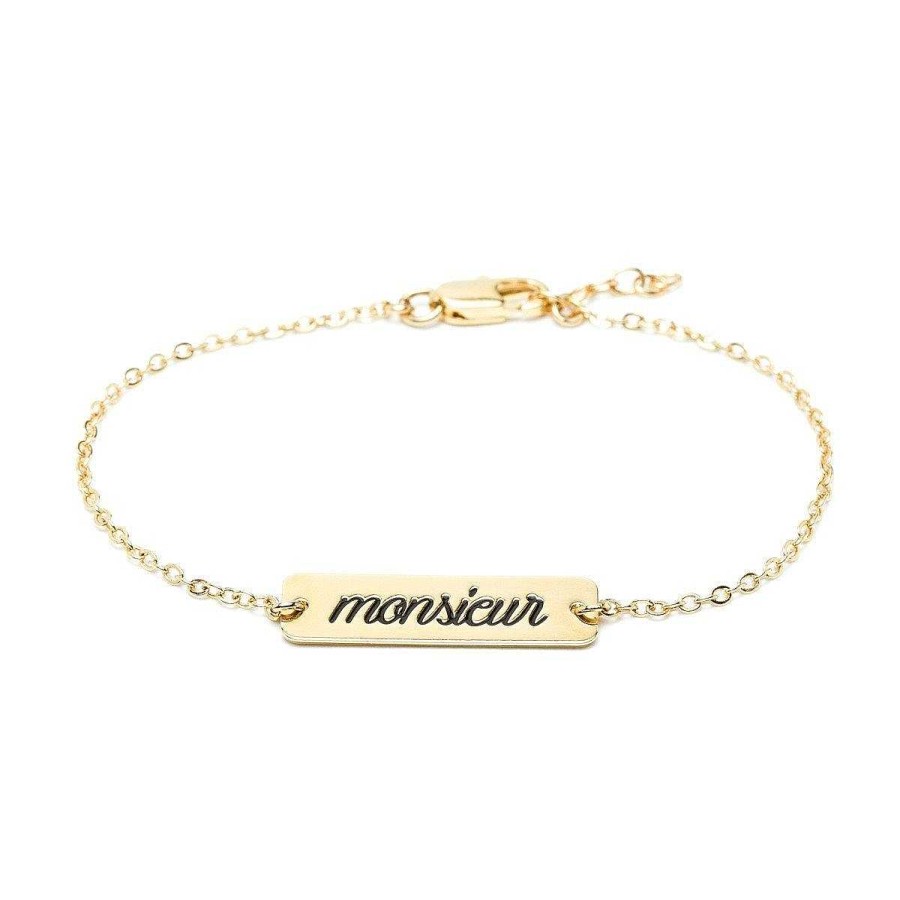 Bracelets Monsieur Simone | Bracelet Grav Monsieur Or Noir